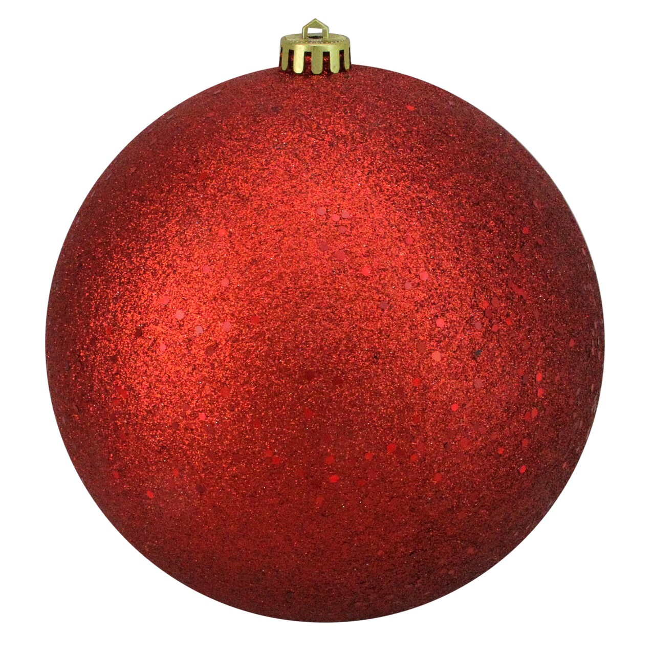 Northlight Holographic Glitter Shatterproof Commercial Christmas Ball Ornament - 8" (200mm) - Red